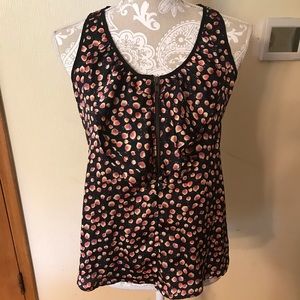 Lush sleeveless ruffled blouse, size Medium